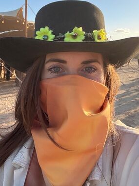 Rise festival Gradient Orange and Yellow silky oversized Scarf